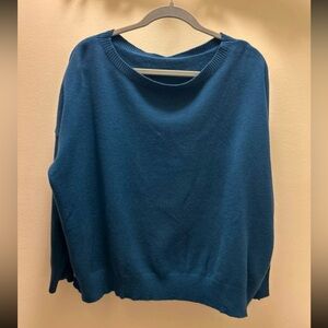 Woman’s Teal Knit Boatneck Sweater